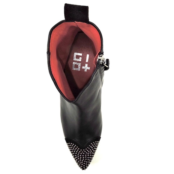 GIO+ 🇮🇹 BLACK LEATHER HEELED BOOTIE - Picture 8 of 10